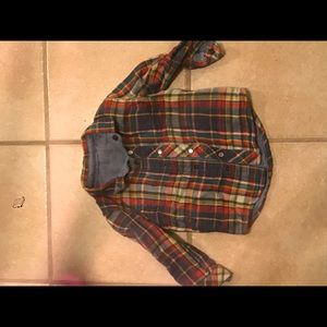 Kids button up reversible long sleeve shirt